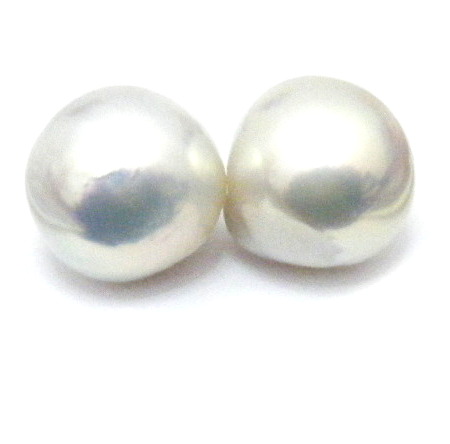 White Very Large Round or Buttons Pairs